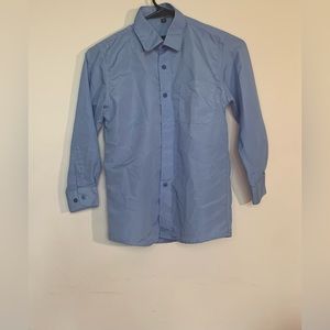 Boys Long Sleeve Blue Dress Shirt Medium Size 8/10